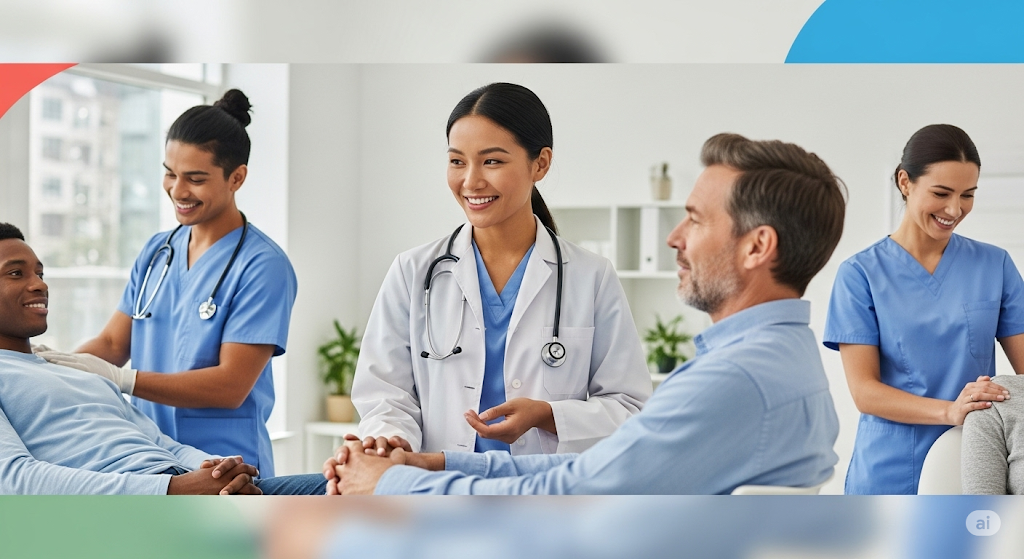 Médicos sorrindo